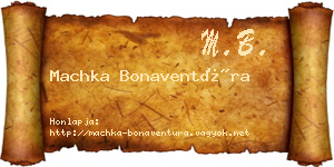 Machka Bonaventúra névjegykártya